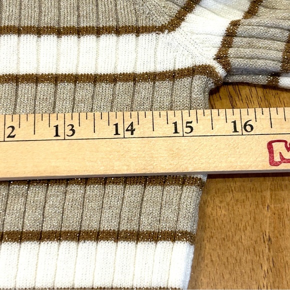 Nine West Ribbed Crewneck Striped Sweater M - Picture 8 of 9
